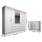 Quarto Completo Casal Honey 5 Portas 10 Gavetas Com Espelho B