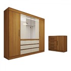 Quarto Completo Casal Honey 5 Portas 10 Gavetas Com Espelho C