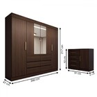 Quarto Completo Casal Honey 5 Portas 10 Gavetas Com Espelho É