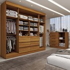 Quarto Completo Casal Honey 5 Portas 10 Gavetas Com Espelho F