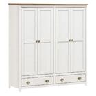 Quarto Completo Casal Topázio Branco Lavado/teca: Guarda-roup