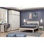 Quarto Completo Casal Topázio Branco Lavado/teca: Guarda-roup