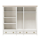 Quarto Completo Casal Topázio Branco Lavado/teca: Guarda-roup