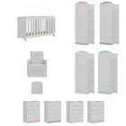 Quarto Completo Com Colchão, Poltrona De Amamentação E Puff J