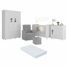 Quarto Completo Com Colchão, Poltrona De Amamentação E Puff P
