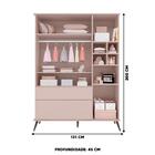Quarto Completo Com Cômoda Guarda Roupa E Berço Rose Garry Sh