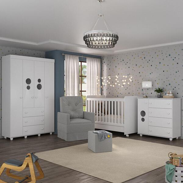 Quarto Completo Com Poltrona De Amamentação E Puff Pimpolho M