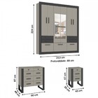 Quarto Completo Euro 7 Portas 20 Gavetas Cinza/grafite Ce102