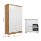 Quarto Completo Grath Nature Branco Com Colchão