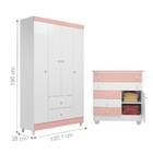 Quarto Completo Grath Rosê Branco Com Colchão