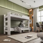 Quarto Completo Guarda Com Espelho Roupa E Beliche Sallêto Mó