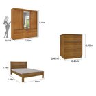 Quarto Completo Guarda Roupa 3 Portas Cama Casal E Mesa De Ca