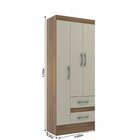 Quarto Completo Guarda-roupa 3 Portas E 2 Gavetas E Cômoda 8