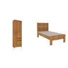 Quarto Completo Guarda Roupa 3 Portas E Cama Solteiro Oregon