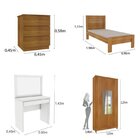 Quarto Completo Guarda Roupa 4 Portas Cama Mesa De Cabeceira