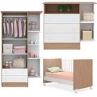 Quarto Completo Para Bebê Doce Sonho Branco E Carvalho 1395/1