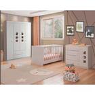 Quarto Completo Para Bebê Lívia Com Guarda Roupa 4 Portas