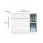 Quarto Completo Para Bebê Lívia Com Guarda Roupa 4 Portas