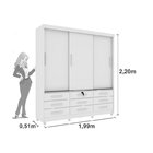 Quarto Completo Roupeiro 3 Portas, Cama Casal E Mesa De Cabec