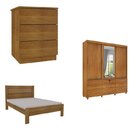 Quarto Completo Roupeiro 3 Portas, Cama Casal E Mesa De Cabec