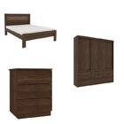 Quarto Completo Roupeiro 3 Portas Cama Casal E Mesa De Cabece