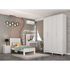 Quarto Completo Roupeiro 4 Portas, Cama, Mesa De Cabeceira, P