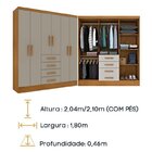 Quarto Completo Roupeiro 6 Portas, Cama Solteiro E Mesa De Ca