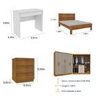 Quarto Completo Roupeiro 6 Portas, Cama Solteiro E Mesa De Ca