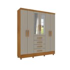 Quarto Completo Roupeiro 6 Portas, Cama Solteiro E Mesa De Ca