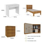 Quarto Completo Roupeiro 6 Portas, Cama Solteiro E Mesa De Ca