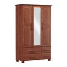 Quarto Completo Solteiro Ouro Imbuia: Guarda-roupa 4 Portas M
