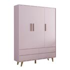 Quarto De Bebê 03 Portas Lorena Carolina Baby - Rosa Fosco