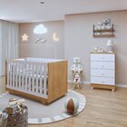 Quarto De Bebê 100% Mdf Com Berço Mini Cama Life E Cômoda Sof