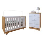 Quarto De Bebê 100% Mdf Com Berço Mini Cama Life E Cômoda Sof