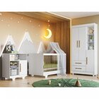 Quarto De Bebê 100% Mdf Com Berço Minicama, Cômoda E Guarda R
