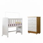 Quarto De Bebê 100% Mdf Com Mini Berço E Cômoda Soft Life Bra