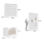 Quarto De Bebê 1 Berço 1 Cômoda 1 Guarda Roupa Delicato Tcil