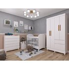 Quarto De Bebê 1 Berço 1 Cômoda 1 Guarda Roupa Delicato Tcil