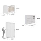 Quarto De Bebê 1 Berço 1 Cômoda 5 Gavetas 1 Guarda Roupa Deli