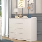 Quarto De Bebê 2 Peças Com Berço Cômoda 4 Gavetas Espresso Mó