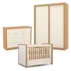 Quarto De Bebe 2 Portas Tutto New Freijó Off White Com Capito