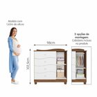 Quarto De Bebê 3 Peças Com Berço Cômoda 4 Gavetas Guarda Roup