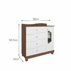Quarto De Bebê 3 Peças Com Berço Cômoda 4 Gavetas Guarda Roup