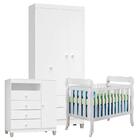 Quarto De Bebê 3 Portas Ternura Baby Com Berço Lila Branco Br