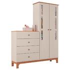 Quarto De Bebê 4 Portas Com Cômoda E Berço Com Gaveta Antonel