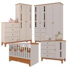 Quarto De Bebê 4 Portas Com Cômoda E Berço Com Gaveta Antonel