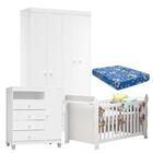 Quarto De Bebê 4 Portas Ternura Baby Com Berço Lara Branco Br
