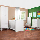 Quarto De Bebê Aconchego Berço, Guarda Roupa E Cômoda Branco