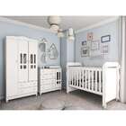Quarto De Bebê Ariel Ii Berço Guarda-roupa Cômoda Branco Infa