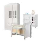 Quarto De Bebê Ariel Ii Berço Guarda-roupa Cômoda Branco Infa
